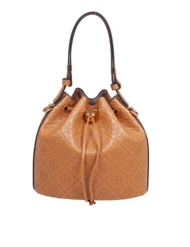 Monogram Leather Bucket Bag Leather Color - Tory Burch - Modalova