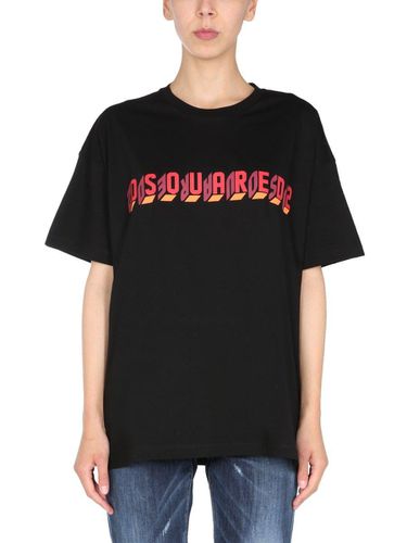 Logo Print Crewneck T-shirt - Dsquared2 - Modalova