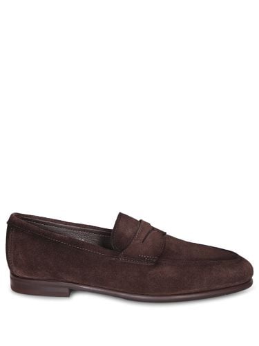 Santoni Carlo Suede Brown Loafers - Santoni - Modalova