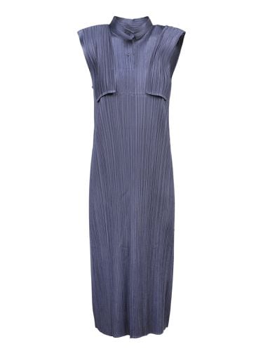 Pleated Long Dress In -grey - Issey Miyake - Modalova