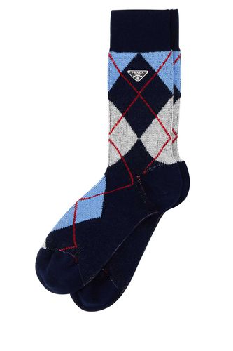 Embroidered Stretch Cotton Blend Socks - Prada - Modalova