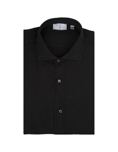 Fedeli Nick Shirt In Black Linen - Fedeli - Modalova