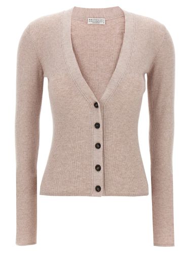 Glitter Ribbed Cardigan - Brunello Cucinelli - Modalova