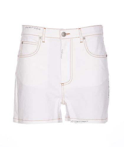 Denim Shorts With Flower Appliqué - Marni - Modalova