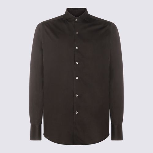 Canali Dark Grey Cotton Shirt - Canali - Modalova