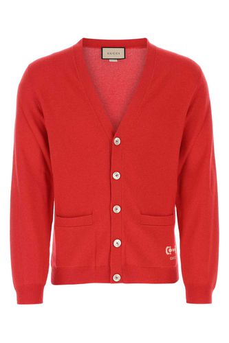 Gucci Red Cashmere Cardigan - Gucci - Modalova