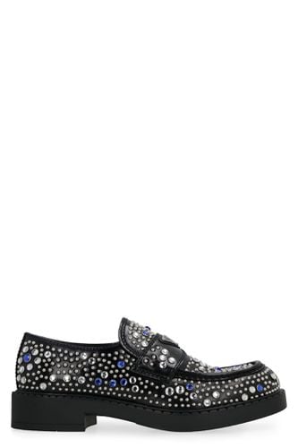 Prada Rhinestone Leather Loafers - Prada - Modalova