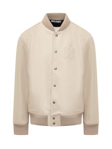 Palm Angels Monogram Leather Bomber - Palm Angels - Modalova