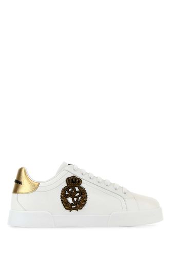 Portofino White Leather Sneakers - Dolce & Gabbana - Modalova