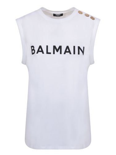 Balmain Cap Sleeves White T-shirt - Balmain - Modalova