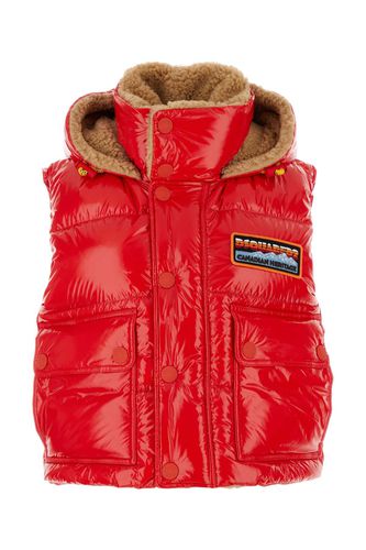 Red Vynil Puffer Down Jacket - Dsquared2 - Modalova