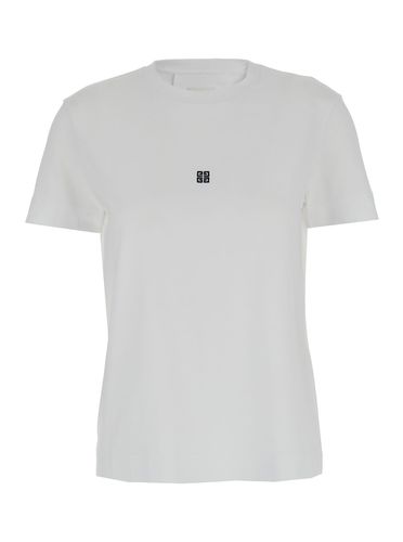 T-shirt With Contrasting 4g Embroidery In Cotton Woman - Givenchy - Modalova