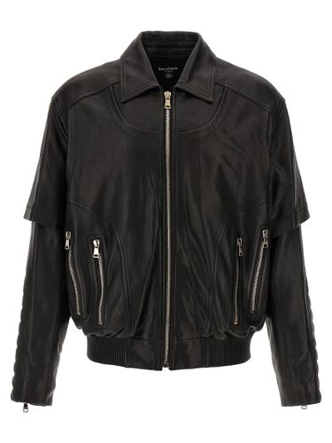 Balmain Layered Leather Jacket - Balmain - Modalova