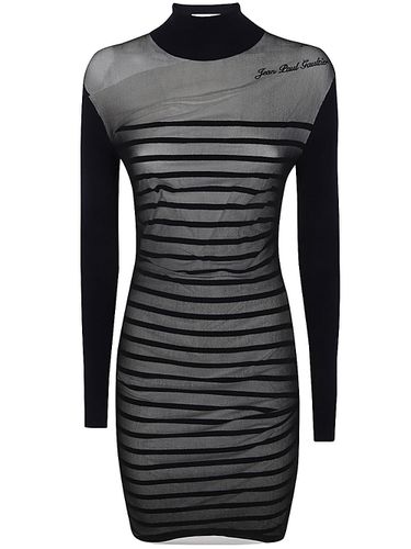 Ribbed Mariniere Short Dress With Mesh Layer - Jean Paul Gaultier - Modalova