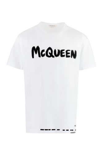 Printed Cotton T-shirt - Alexander McQueen - Modalova