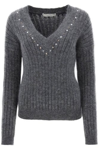 Gray Virgin Wool Blend Sweater - Alessandra Rich - Modalova