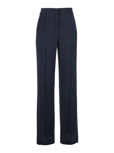 Black Pants With High Waist And Belt Loops In Silk Blend Woman - Alberta Ferretti - Modalova