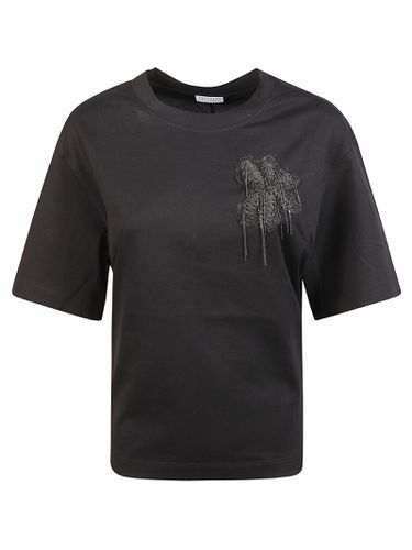 Floral Embroidered Regular T-shirt - Brunello Cucinelli - Modalova