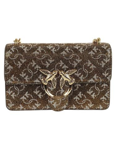 Mini Love One Monogram Embellished Shoulder Bag - Pinko - Modalova