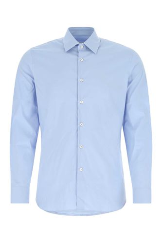 Pastel Light Blue Stretch Poplin Shirt - Prada - Modalova