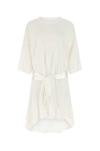 White Cotton T-shirt Dress - MM6 Maison Margiela - Modalova