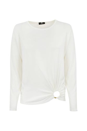 Viscose Sweater With Ring - Elisabetta Franchi - Modalova