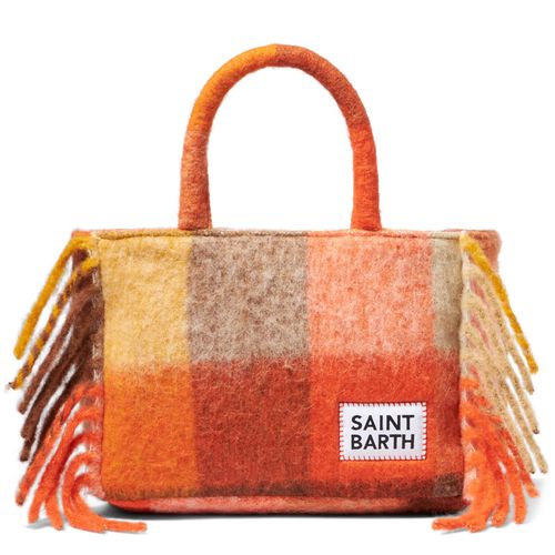 Colette Handbag With Multicolor Check And Fringes - MC2 Saint Barth - Modalova