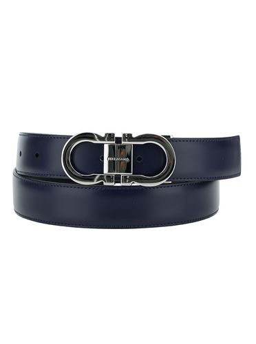 Belt With Gancini Buckle In Leather Man - Ferragamo - Modalova