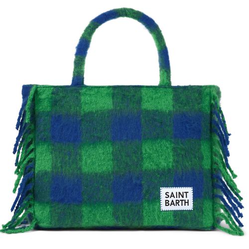 Vanity Blanket Shoulder Bag With Green And Blue Check - MC2 Saint Barth - Modalova