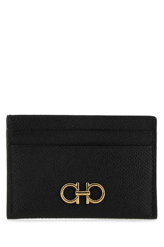 Black Leather Gancini Card Holder - Ferragamo - Modalova