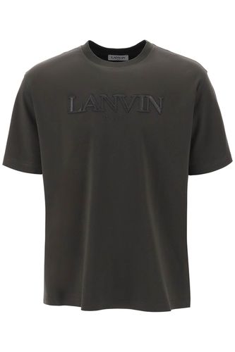 Oversize T-shirt With Logo Lettering - Lanvin - Modalova
