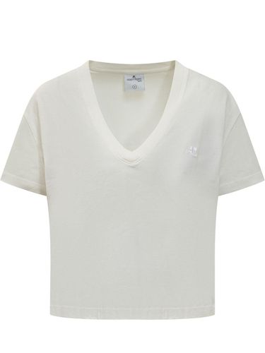 Courrèges V-neck Cropped T-shirt - Courrèges - Modalova