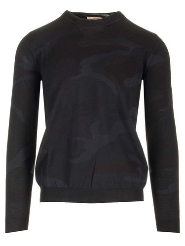 Crew Neck Camouflage Sweater - Valentino Garavani - Modalova