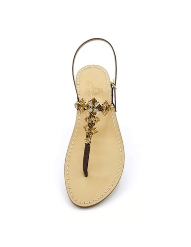 Capri Square Tobacco Jewel Sandals - Dea Sandals - Modalova