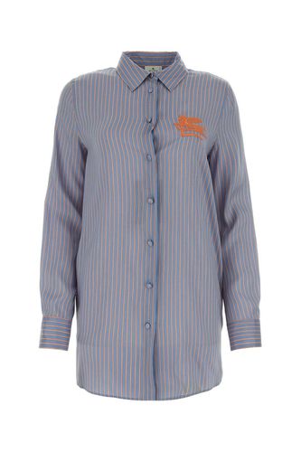 Etro Logo Embroidered Striped Shirt - Etro - Modalova