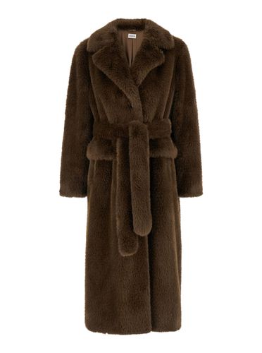 Single-breasted Coat With Matching Belt In Cruelty-free Shearling Woman - Parosh - Modalova