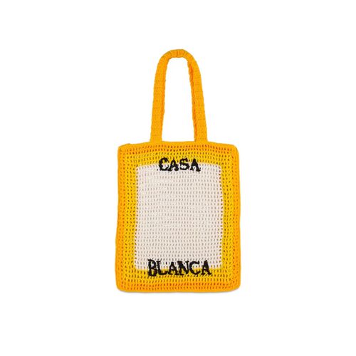 Logo Cotton Crochet Tote Bag - Casablanca - Modalova