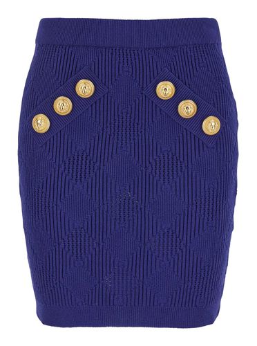 Mini Skirt With Jewel Buttons In Viscose Blend Woman - Balmain - Modalova