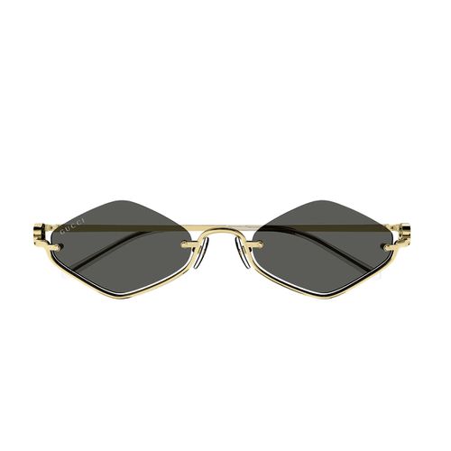 Gg1604s Linea Gg Logo 001 Gold Grey Sunglasses - Gucci Eyewear - Modalova