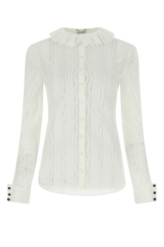 Saint Laurent Ivory Lace Blouse - Saint Laurent - Modalova