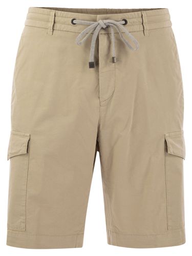 Lightweight Cotton Lyocell Canvas Jogger Bermuda Shorts - Peserico - Modalova