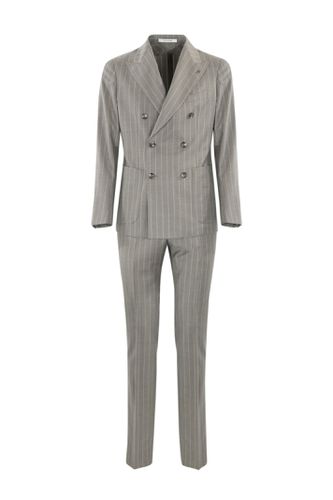 Double-breasted Pinstriped Wool Suit - Tagliatore - Modalova