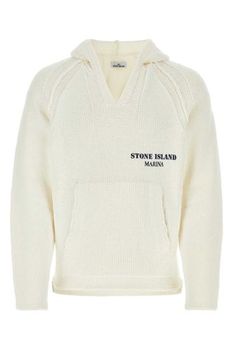 White Cotton Oversize Sweater - Stone Island - Modalova