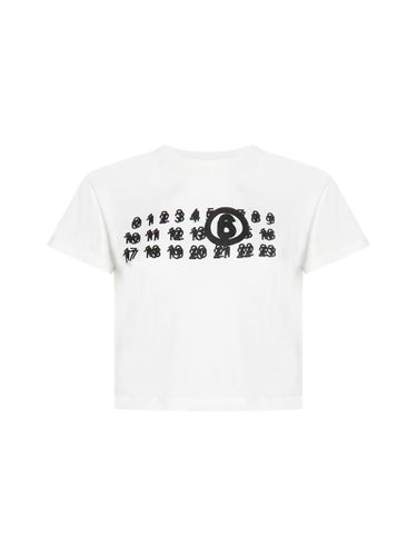 Logo Cotton Crop-top - MM6 Maison Margiela - Modalova