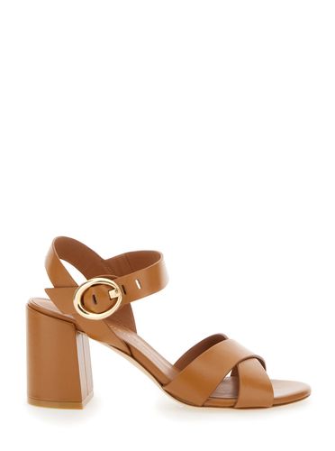 Benni Block Heeled Sandal With Open Toe And Ankle Strap In Leather Woman - Stuart Weitzman - Modalova