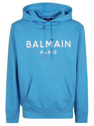 Logo Printed Drawstring Hoodie - Balmain - Modalova