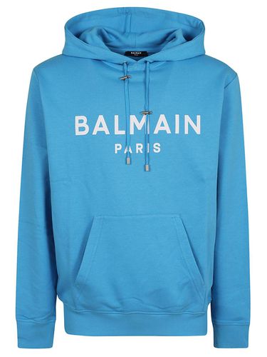 Logo Printed Drawstring Hoodie - Balmain - Modalova