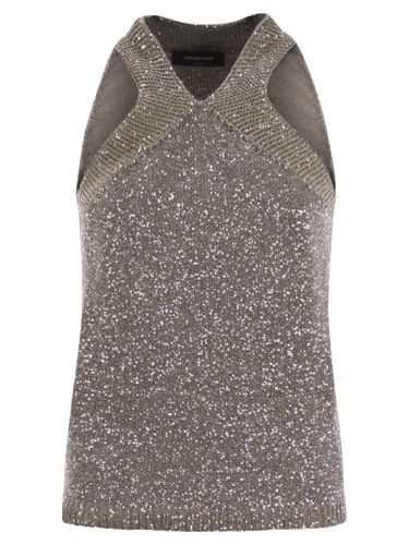 Cotton Knit Tank Top With Sequins - Fabiana Filippi - Modalova