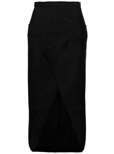 Long Sartorial Skirt With Front Split In Wool Woman - Alexander McQueen - Modalova