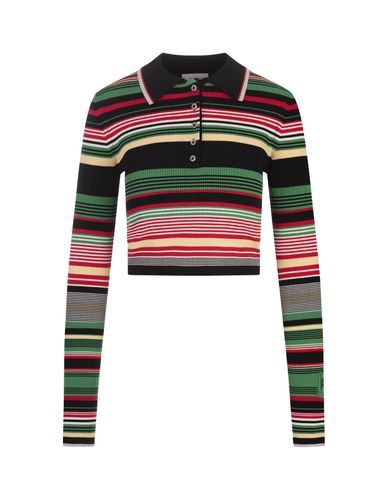 Multicolor Striped Polo Style Top - Paco Rabanne - Modalova